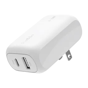 Belkin BoostCharge 42W Dual USB-A   USB-C Wall Charger with PPS and PD White