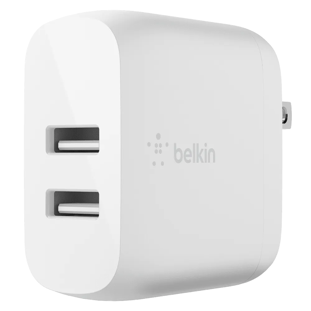 Belkin Dual Port USB A 24W Wall Charger with USB A to USB C Cable 3ft by Belkin