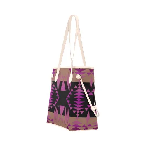 Between the Mountains Berry Clover Canvas Tote Bag