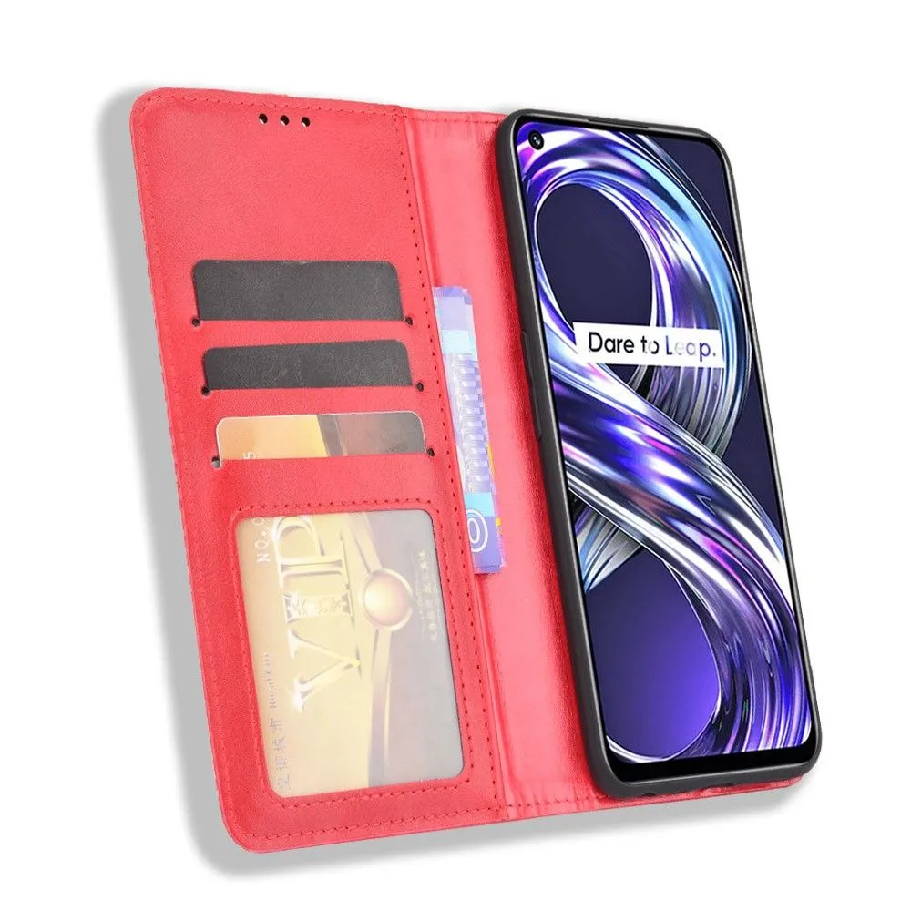 Bofink Vintage Realme 8i leather case - Red