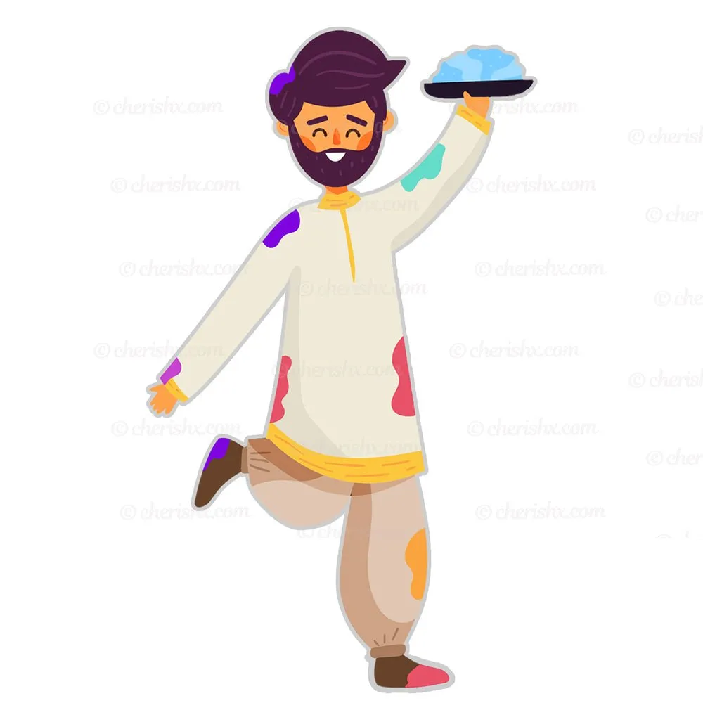 Boy - Holi Theme Cutout