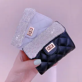 Business Card Holder Credit Card Wallet Case Rhinestone Manual For Women