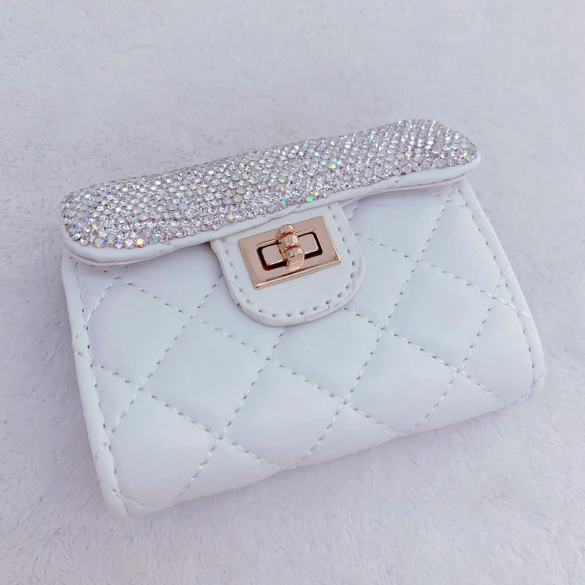 Business Card Holder Credit Card Wallet Case Rhinestone Manual For Women