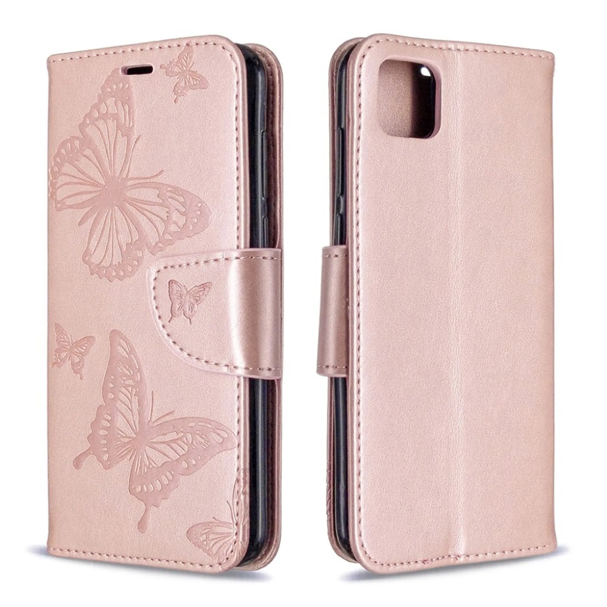 Butterfly Huawei Y5p / Honor 9S flip case - Rose Gold