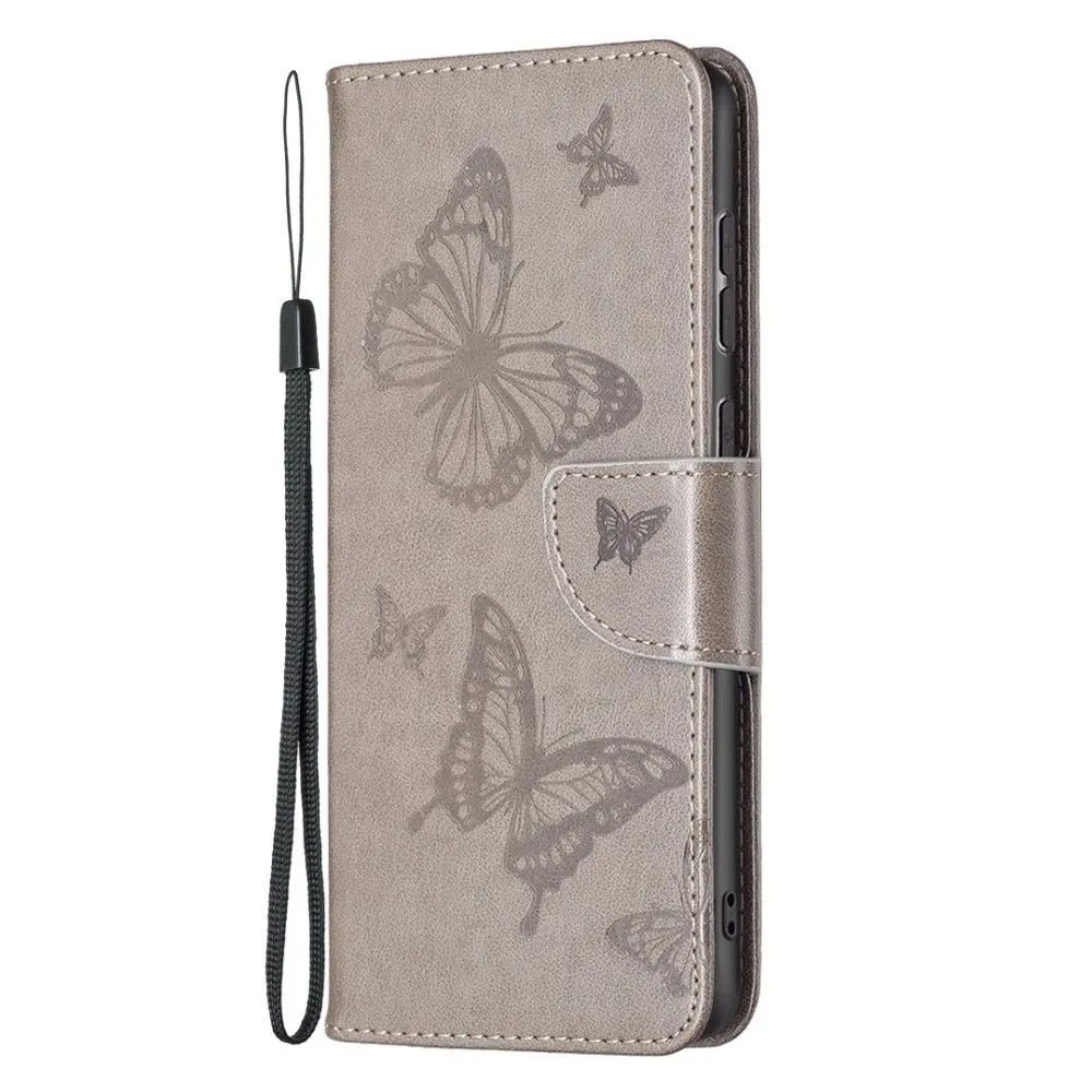 Butterfly Samsung Galaxy A73 flip case - Grey