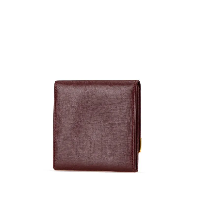 Cartier Leather Coin Case Wine Red