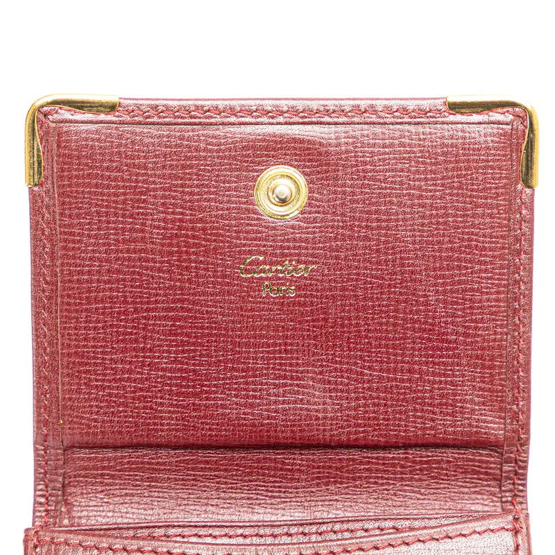 Cartier Leather Coin Case Wine Red