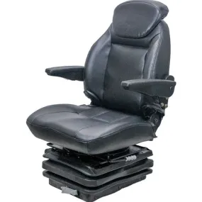 Case 870-1370 Agri-King Series Tractor Replacement Seat & Mechanical Suspension - Fits Various Models - Black Vinyl