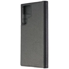 Case-Mate Genuine Leather Wallet Folio Case for Samsung Galaxy S22 Ultra - Black