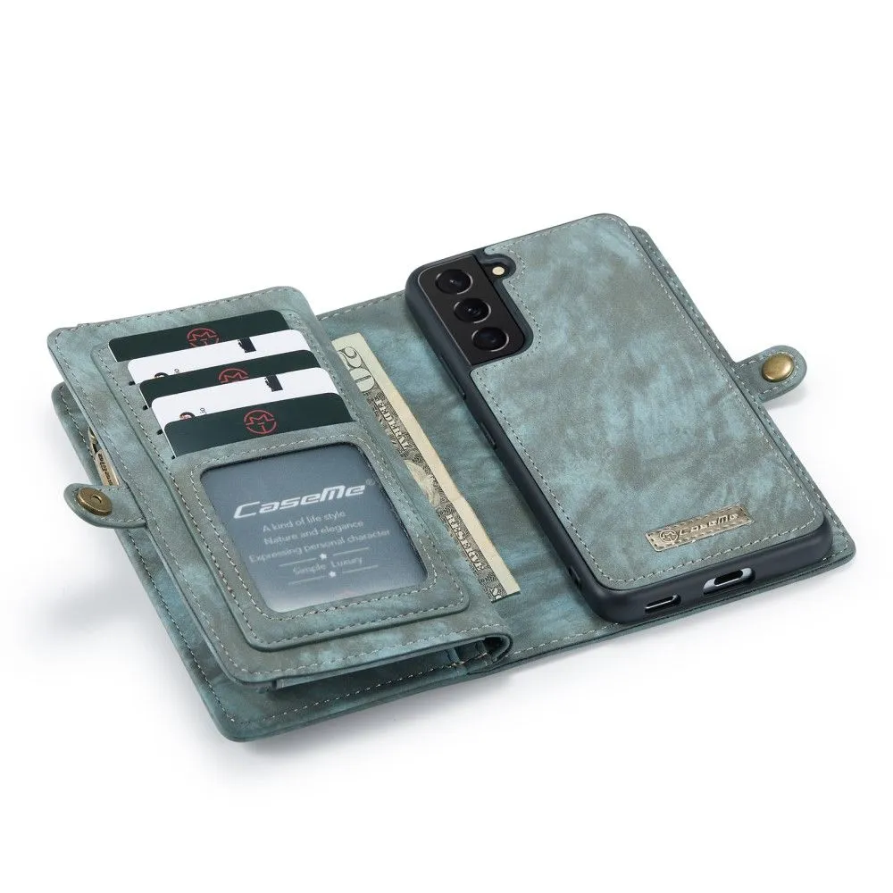 CaseMe Samsung Galaxy S22 Zipper Wallet - Blue