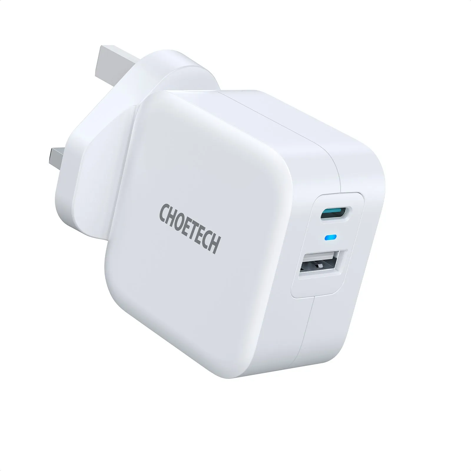 Choetech 38W Dual USB C   USB A Port Charger - White