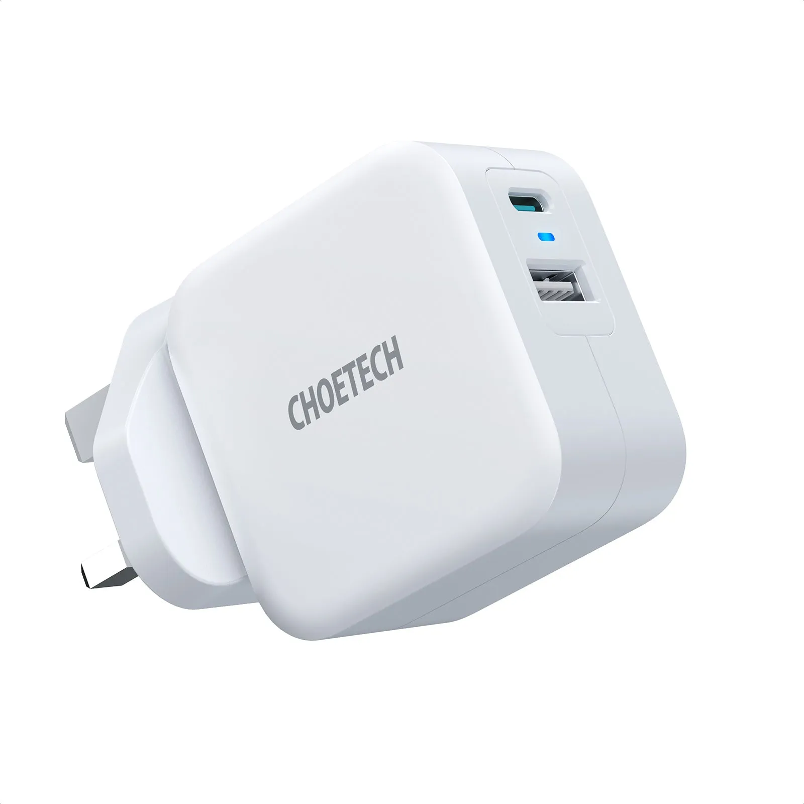 Choetech 38W Dual USB C   USB A Port Charger - White