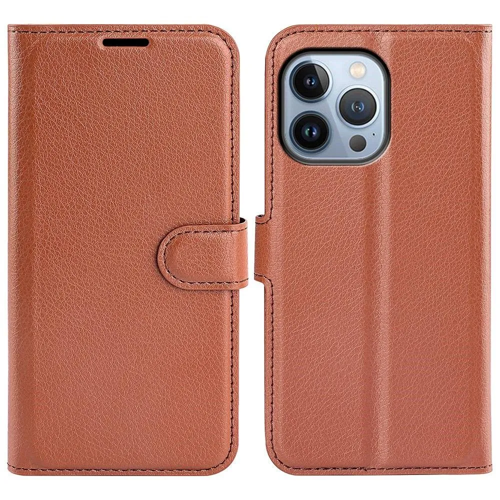 Classic iPhone 14 Pro Max flip case - Brown