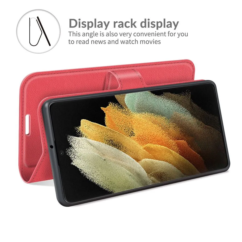 Classic Samsung Galaxy S22 Ultra flip case - Red