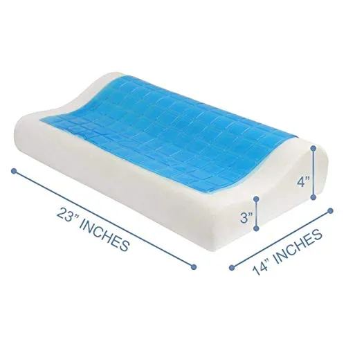 Cloth Fusion Alexia Cervical Orthopedic Contour Memory Foam Pillow with Cooling Gel Pad and Removable Bamboo Fabric Pillow Cover