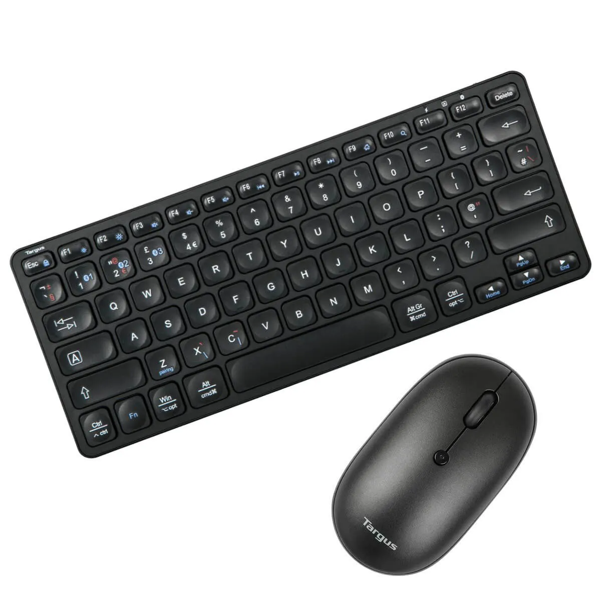 Compact Multi-Device Bluetooth® Antimicrobial Keyboard (UK) and Compact Multi-Device Antimicrobial Wireless Mouse Bundle