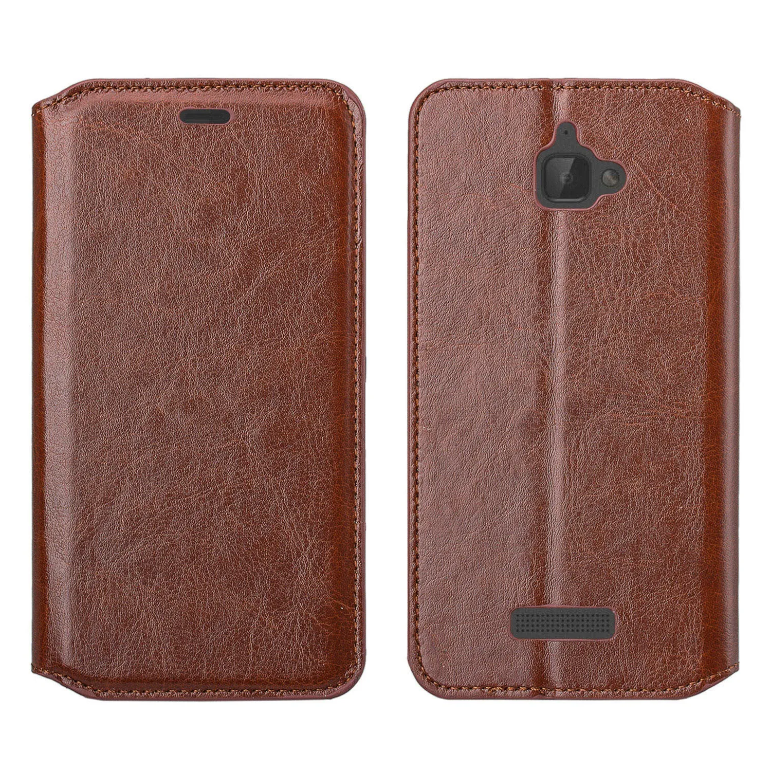 Coolpad Catalyst Wallet Case, Flip Fold[Kickstand] Pu Leather Wallet Case with ID & Credit Card Slots for Catalyst - Brown