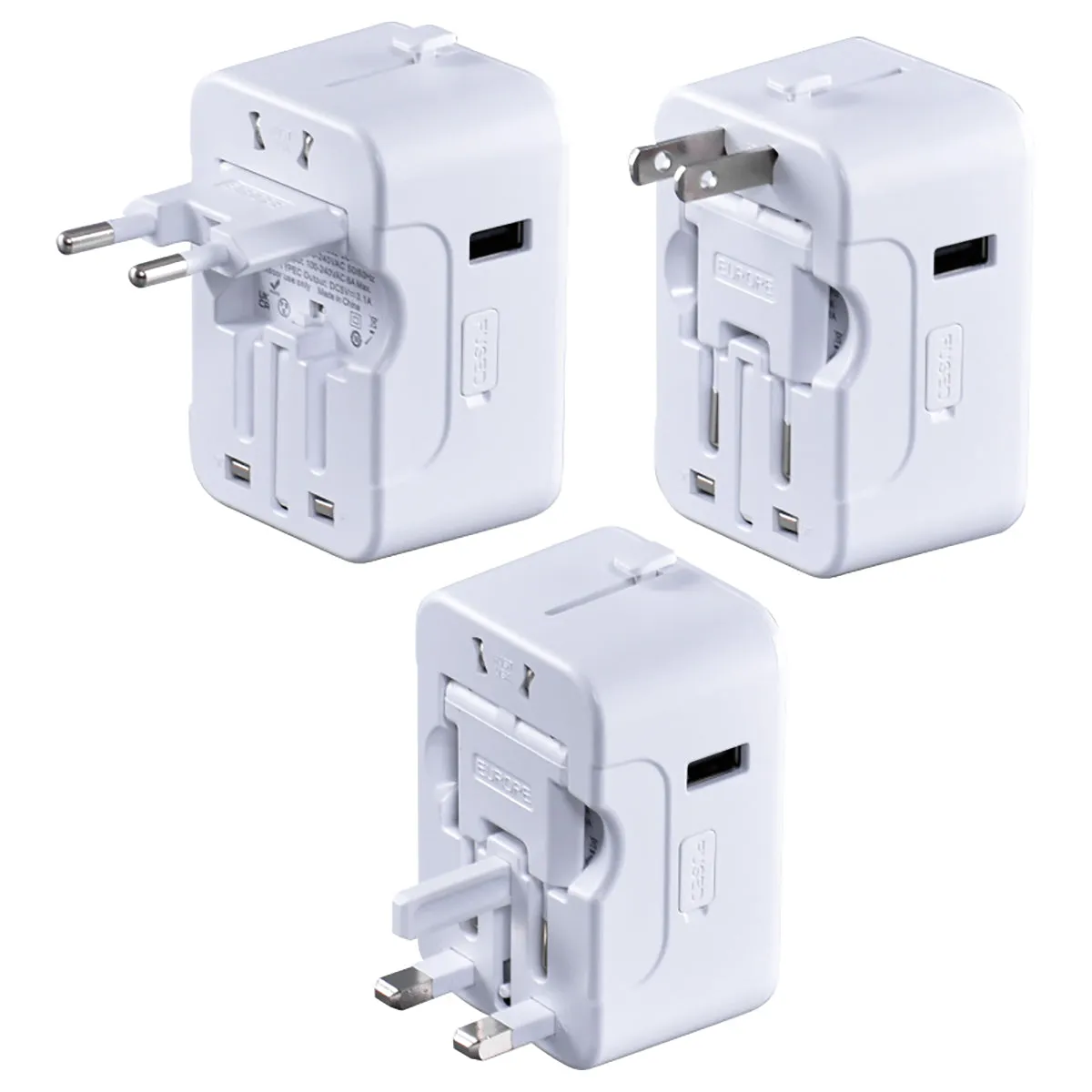 Copy of Multi Adapter | Travel Adapter With 1x USB   2xType-C Charger | US UK EU AU Adapter (PP7970) Black