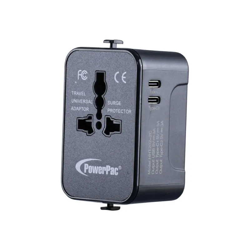 Copy of Multi Adapter | Travel Adapter With 1x USB   2xType-C Charger | US UK EU AU Adapter (PP7970) Black