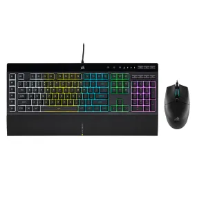 Corsair 2 in 1 Gaming Bundle with K55 iCUE RGB Pro Gaming Keyboard with Rubber Domed Switches and Katar Pro 12400 DPI Wired Gaming Mouse | CH-9226965-NA