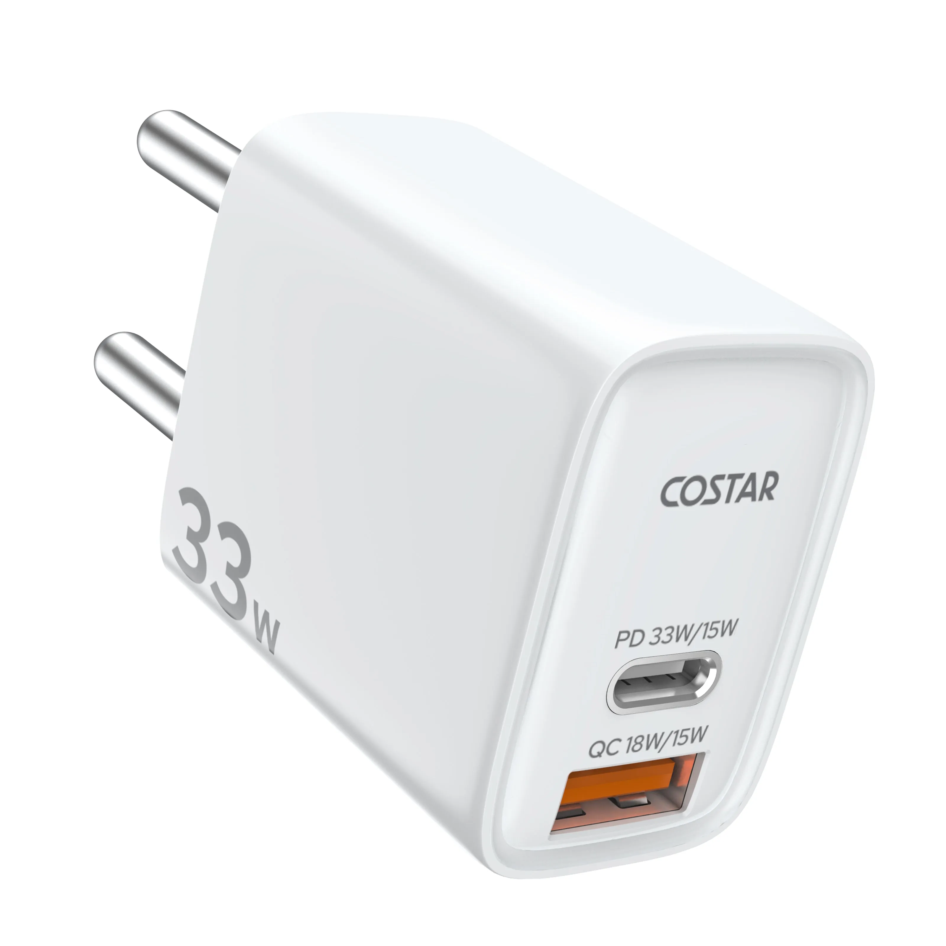 COSTAR 2 IN 1 QC/PD 33W Dual Port Fast Charger