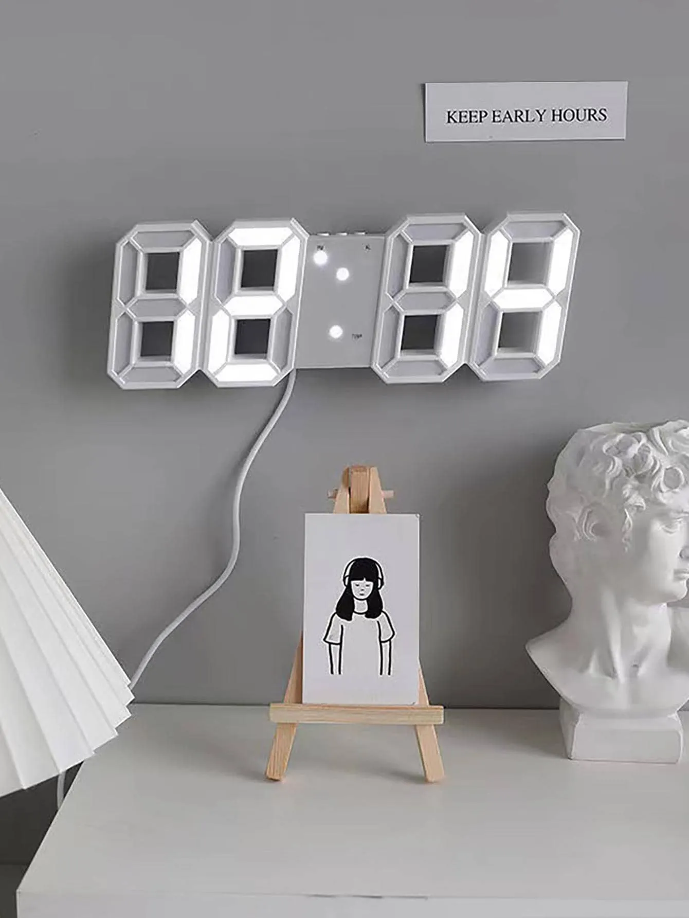 Creative 3d Digital Luminous Mute Clock