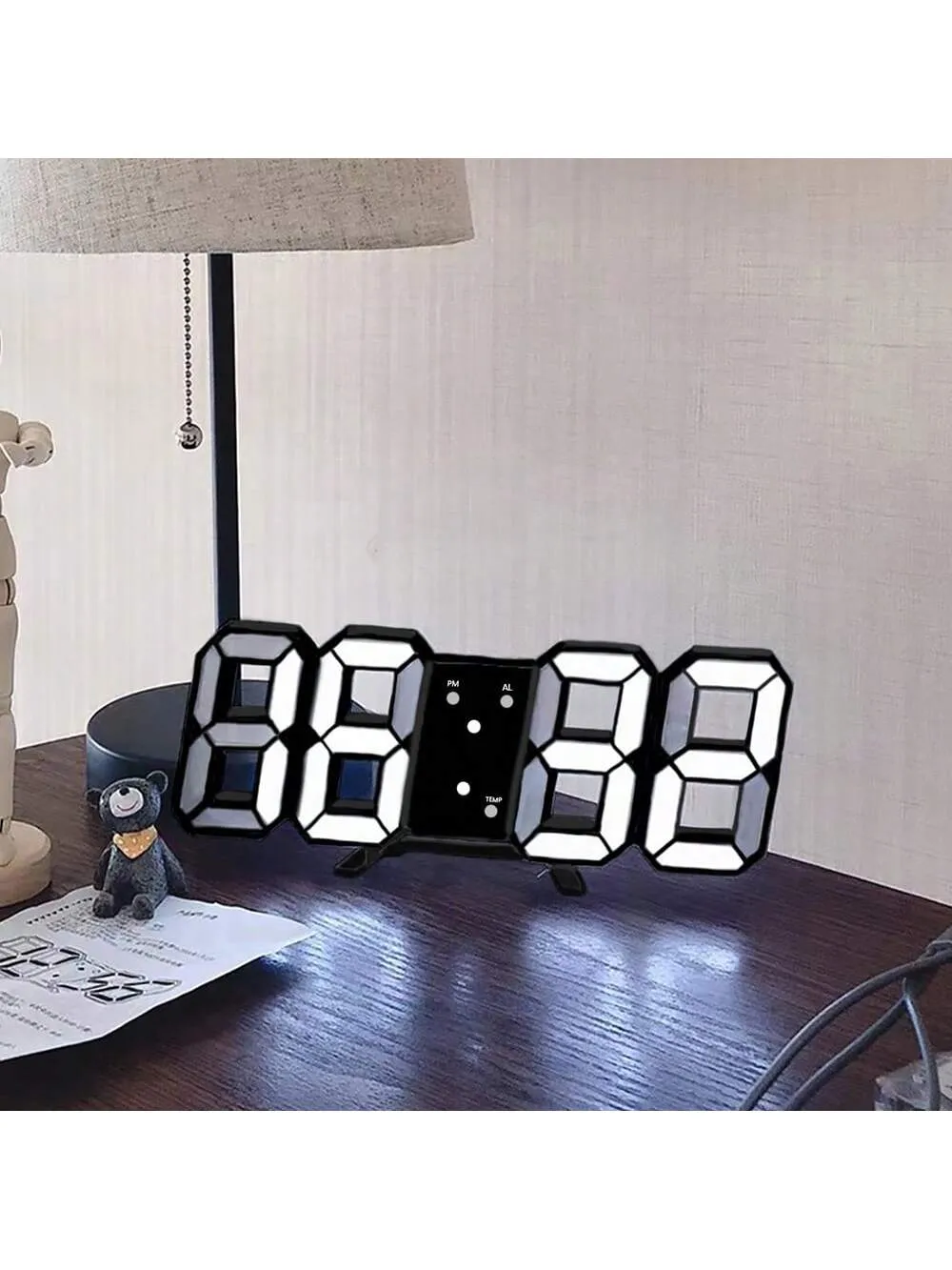 Creative 3d Digital Luminous Mute Clock