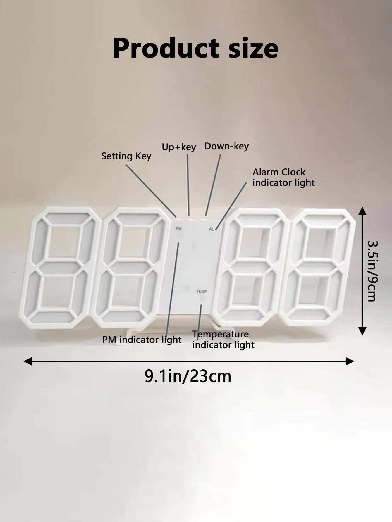 Creative 3d Digital Luminous Mute Clock