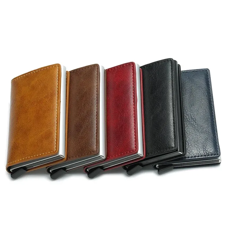 Credit Card Holder for Men Women Leather RFID Wallet Case