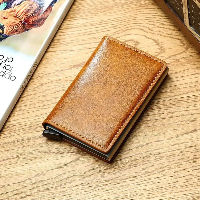 Credit Card Holder for Men Women Leather RFID Wallet Case