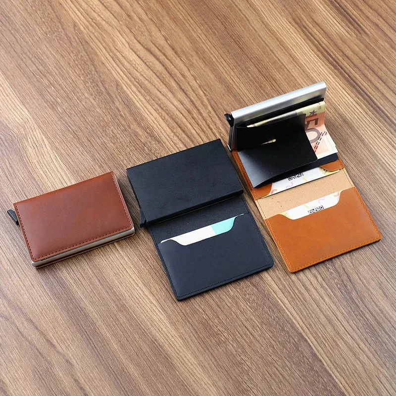 Credit Card Holder for Men Women Leather RFID Wallet Case