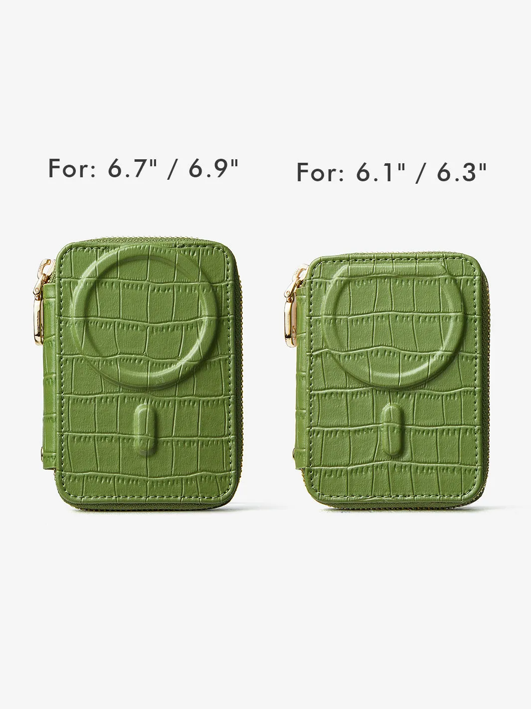 Crocodile Design Set- Detachable Wireless Charging Crossbody E-stand Wallet Phone Case Set