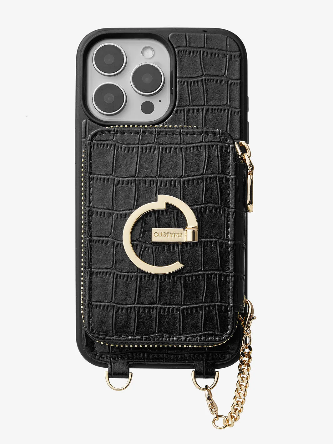 Crocodile Design Set- Detachable Wireless Charging Crossbody E-stand Wallet Phone Case Set