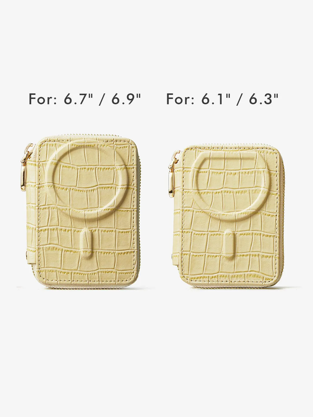 Crocodile Design Set- Detachable Wireless Charging Crossbody E-stand Wallet Phone Case Set