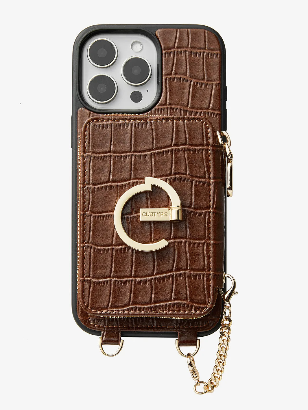 Crocodile Design Set- Detachable Wireless Charging Crossbody E-stand Wallet Phone Case Set