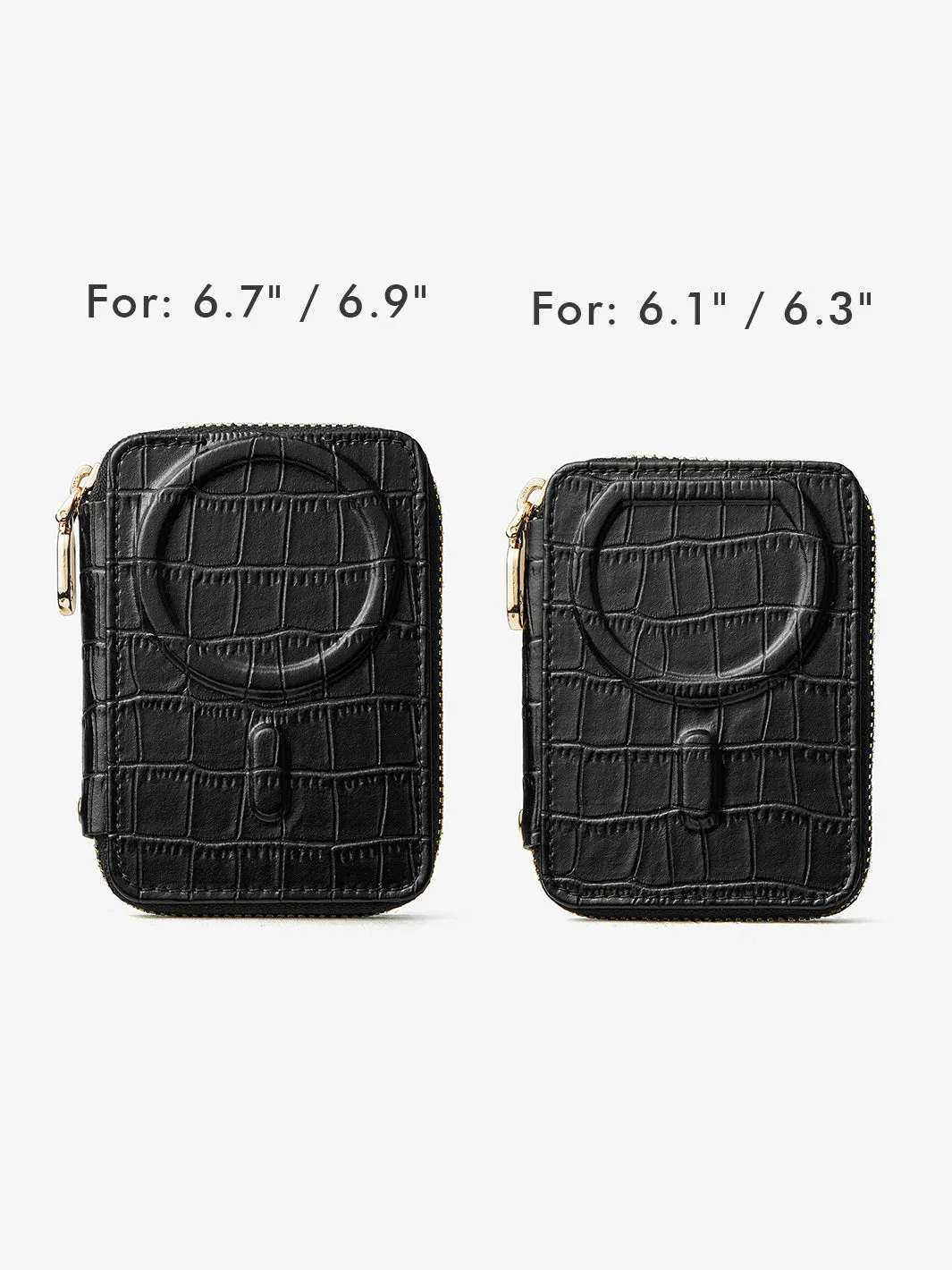 Crocodile Design Set- Detachable Wireless Charging Crossbody E-stand Wallet Phone Case Set