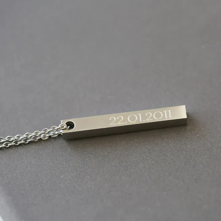 Customized Bar Pendant Necklace