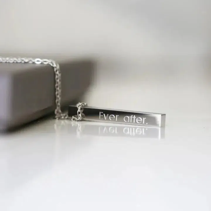 Customized Bar Pendant Necklace