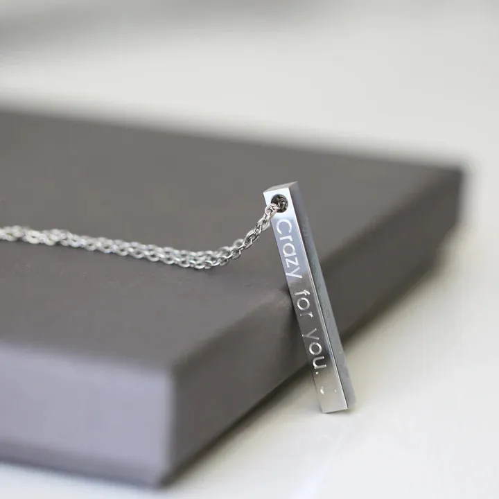 Customized Bar Pendant Necklace