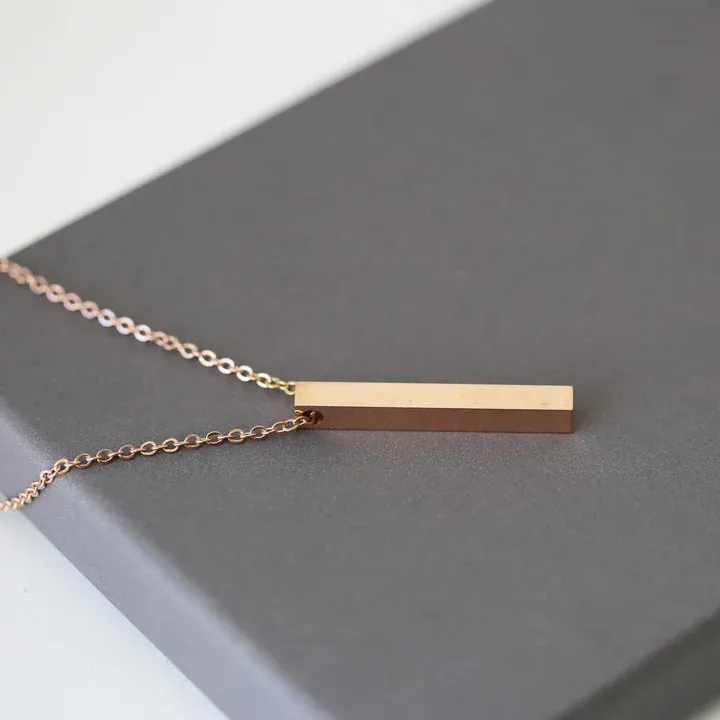 Customized Bar Pendant Necklace