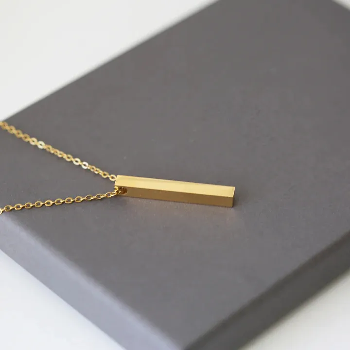 Customized Bar Pendant Necklace