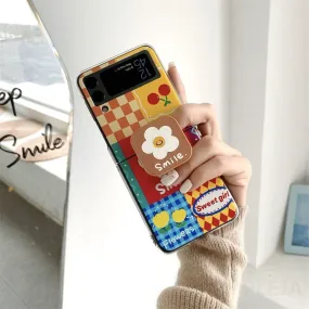 Cute Flower Bracket Phone Case For Samsung Galaxy Z Flip 3