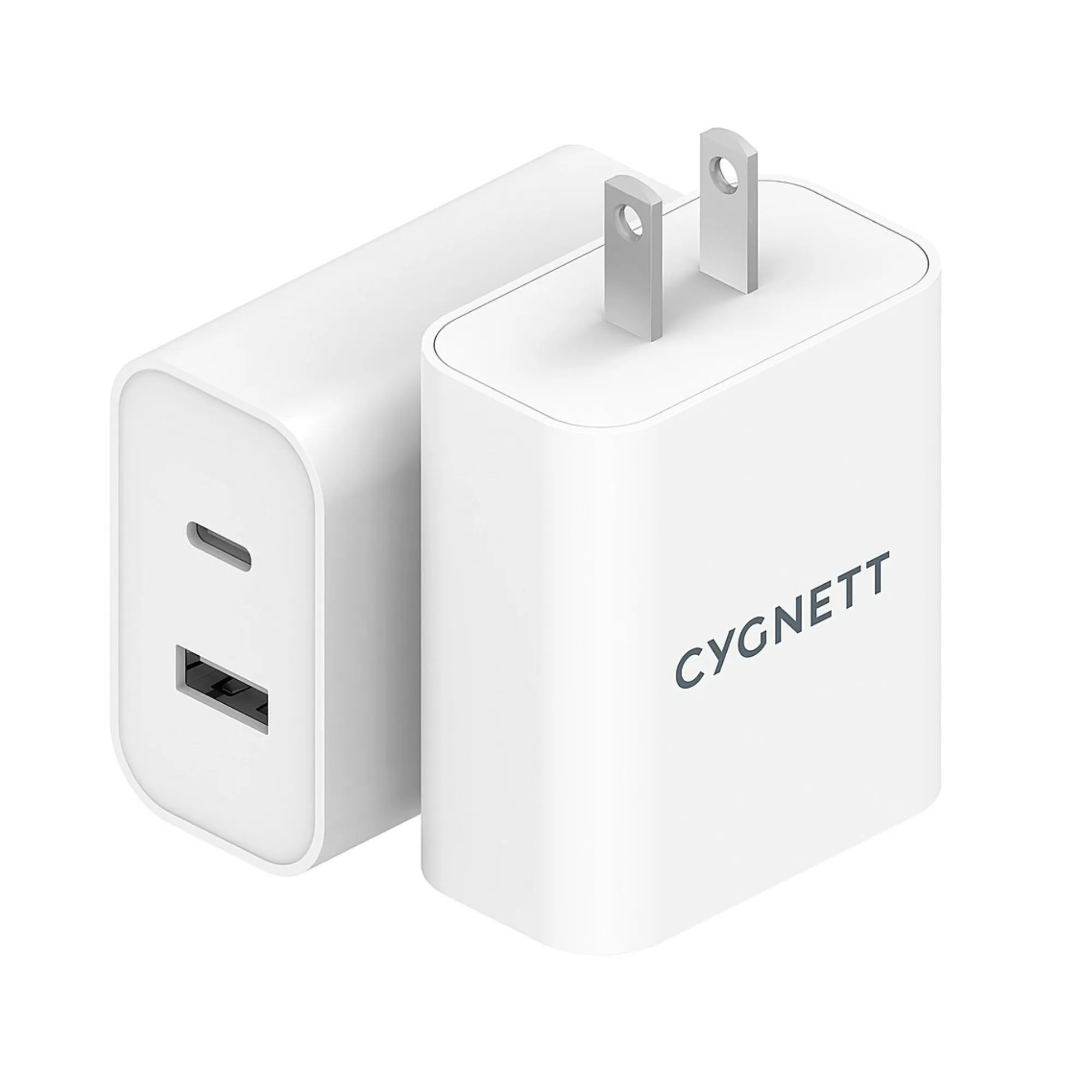 Cygnett PowerPlus 38W Dual Port Wall Charger (20W USB-C / 18W USB-A)