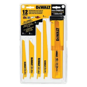 DeWalt DW4892 Bi-Metal Reciprocating Saw Blade Set w/ Telescoping Case, 12 Piece