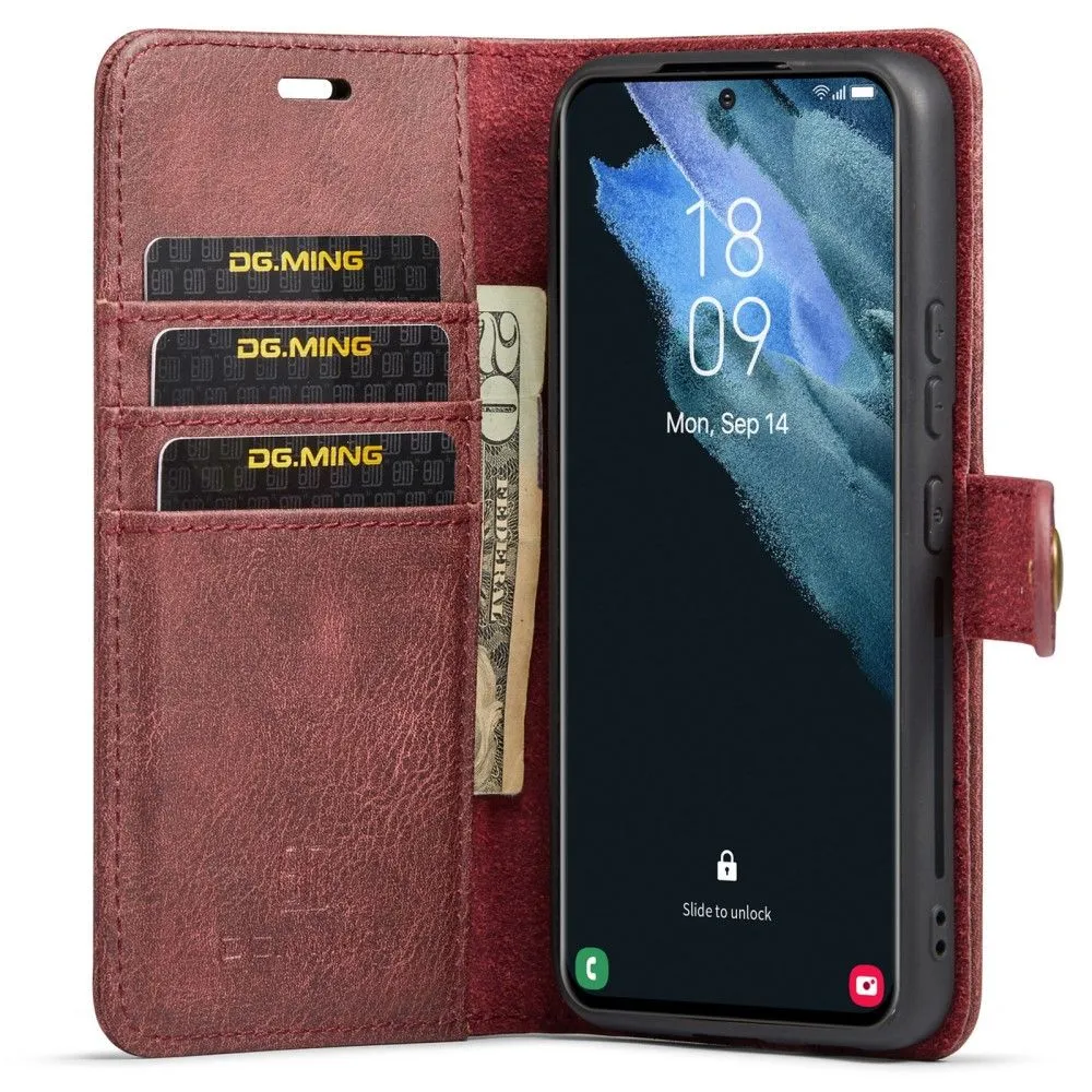 DG.MING Samsung Galaxy S22 2-in-1 Wallet Case - Red