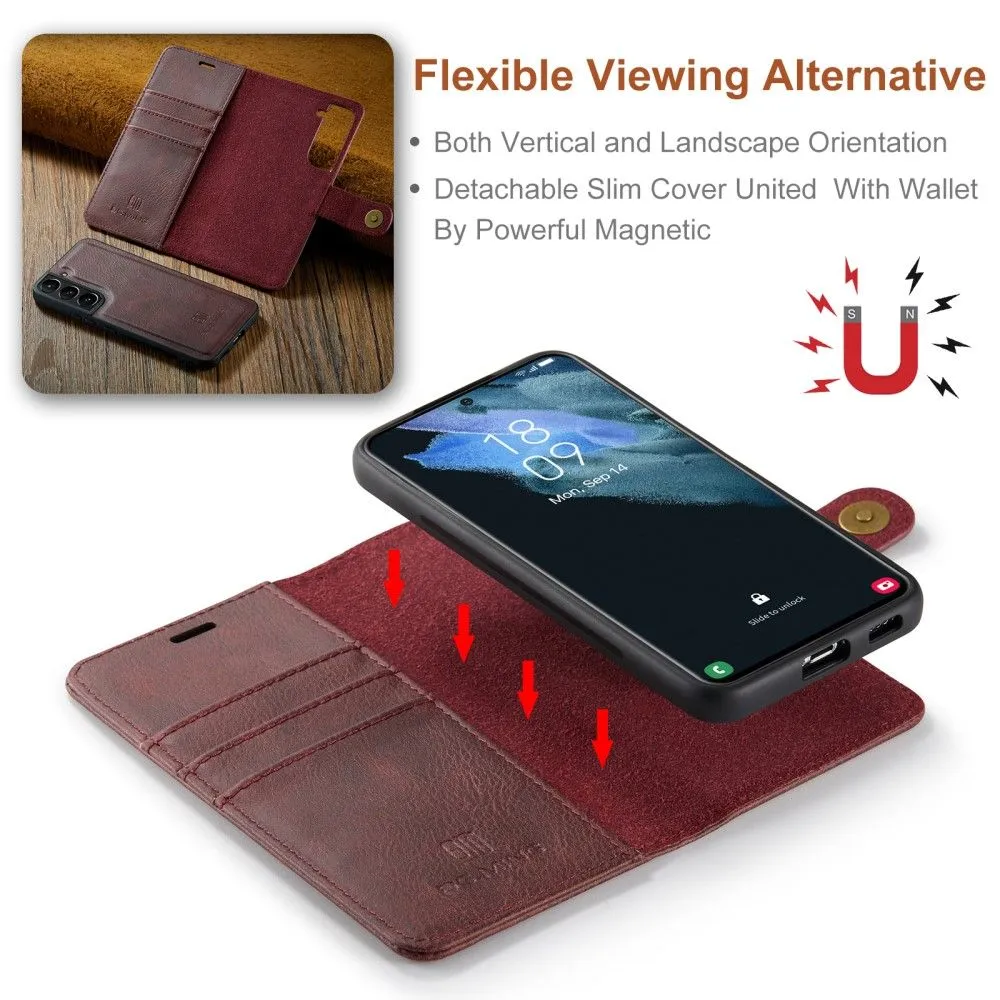 DG.MING Samsung Galaxy S22 2-in-1 Wallet Case - Red