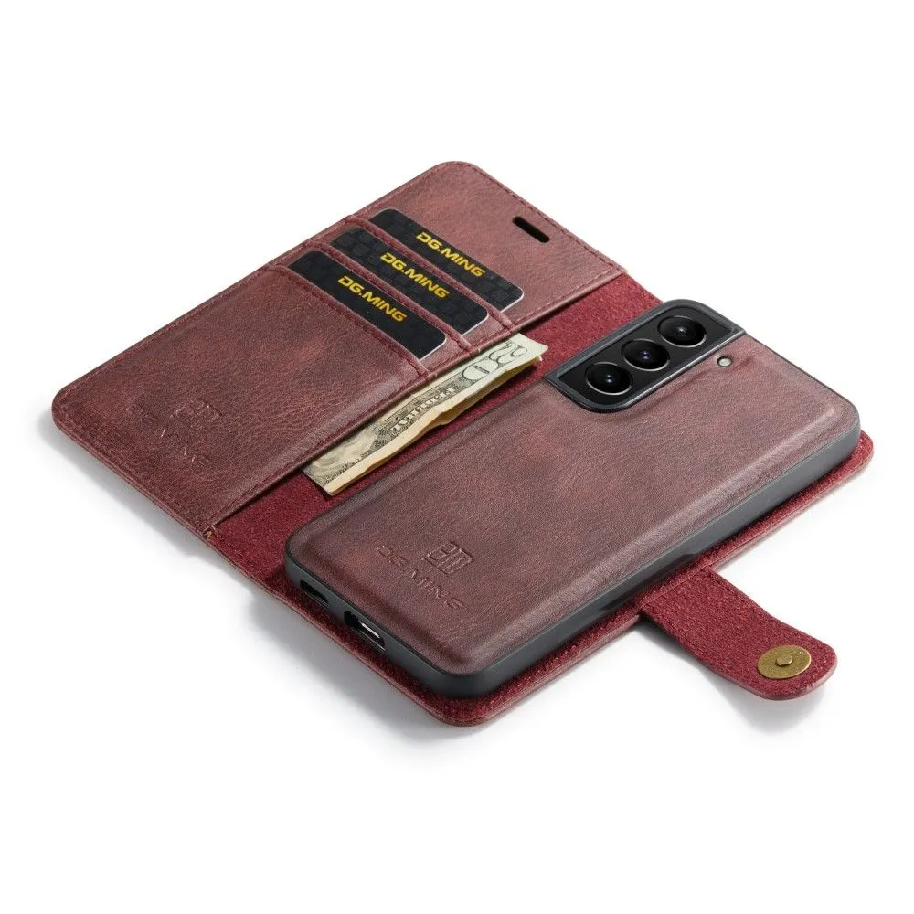 DG.MING Samsung Galaxy S22 2-in-1 Wallet Case - Red