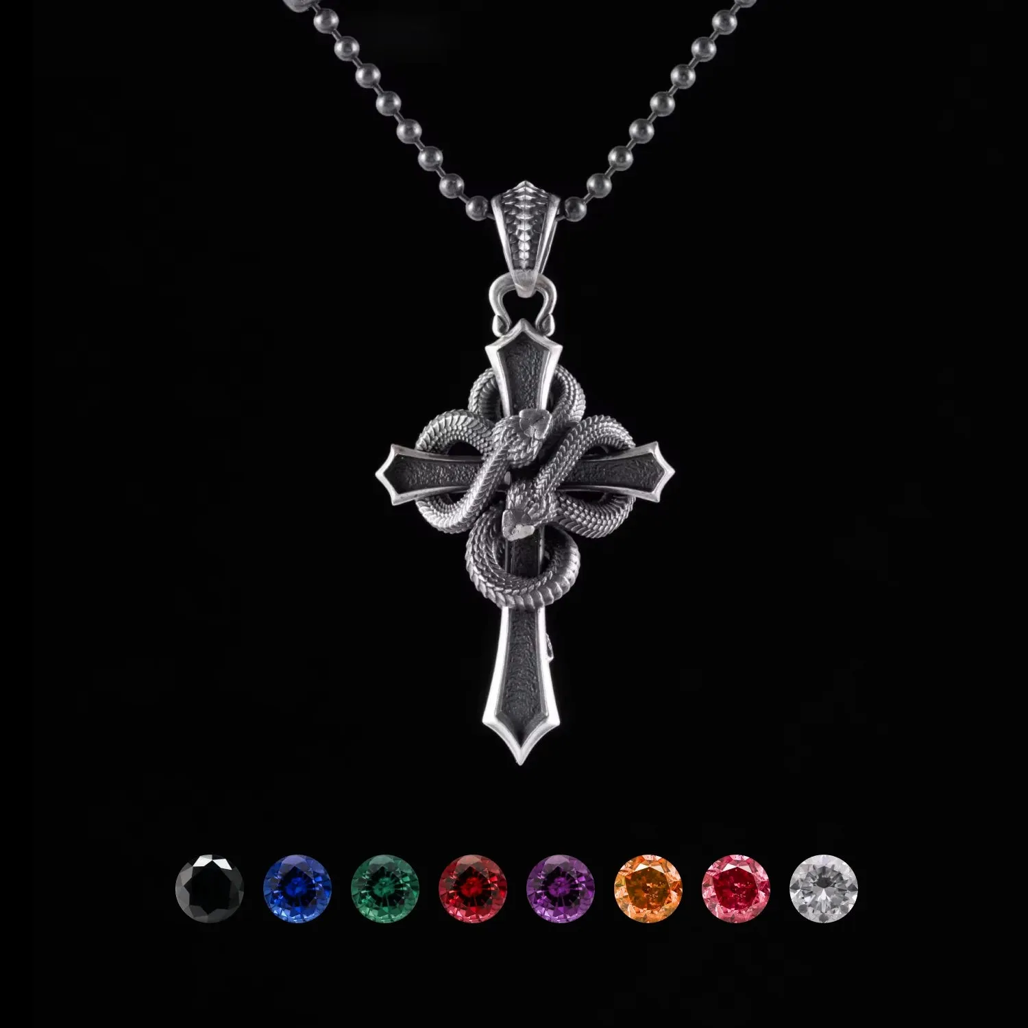 Double Snake Cross Pendant