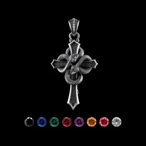 Double Snake Cross Pendant