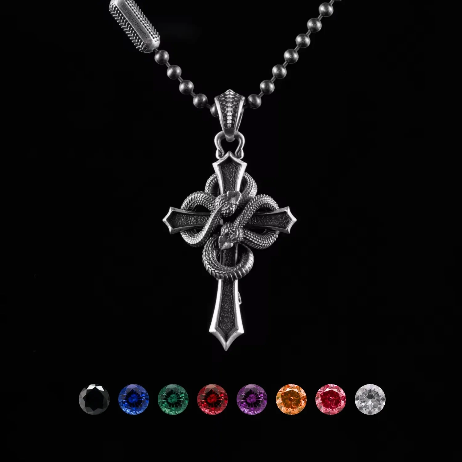 Double Snake Cross Pendant